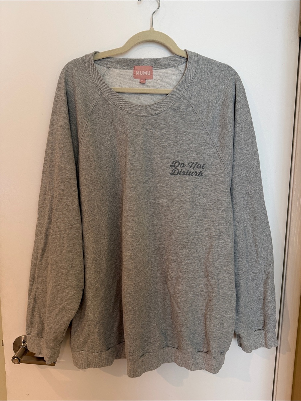 Show Me Your MuMu Gray Crewneck 'Do Not Disturb' Sweatshirt